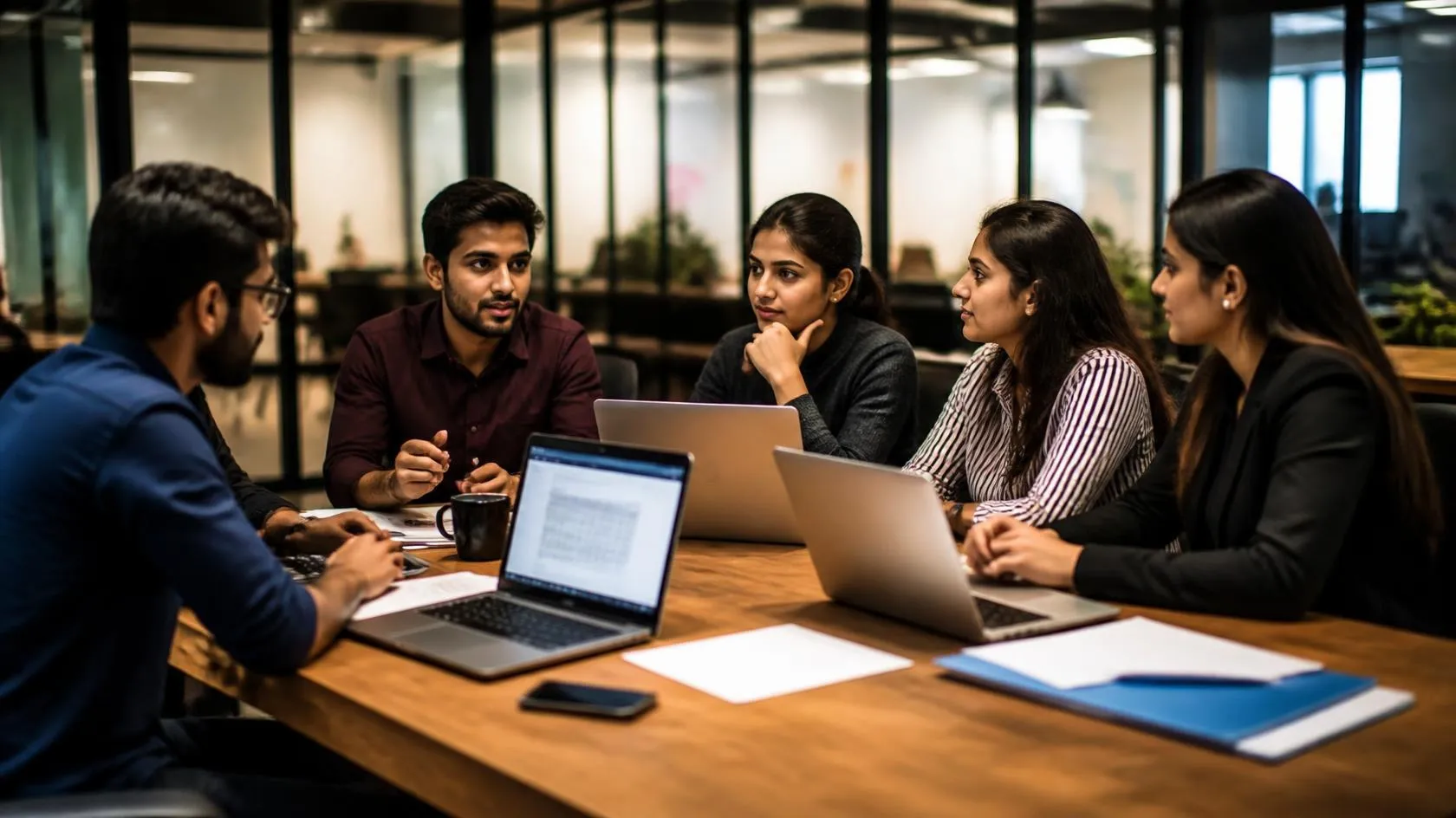 Innovative startup team collaborating on future business vision